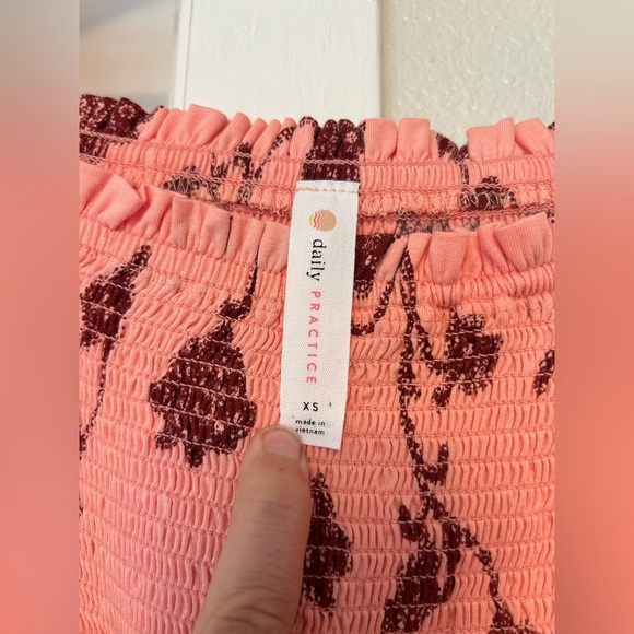 Anthropologie Daily Practice Tiered Maxi Dress Coral Pink, Size XS - Picture 3 of 4